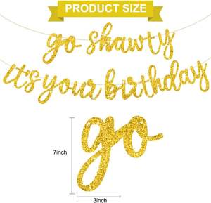 Pancarta de <span class=keywords><strong>Feliz</strong></span> Cumpleaños con Temática Hip Hop, Dorada y Brillante, para Hombres y Mujeres - Product Image 1