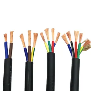 4MM2 RVV 2/3/4/5 Cores Pins Copper wires 2/3/4/5/6/7/8/10/12/14/16/18 Cores Pins Copper Wire Conductor Electric RVV Cable Black