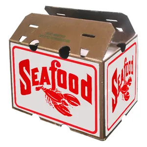 समुद्री भोजन और सब्जियों के लिए कस्टम मोम लेपित नालीदार बक्से