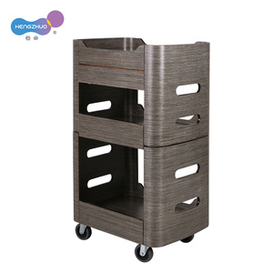 Chariot professionnel d'esthéticienne en bois chariot de Salon avec tiroirs conception multicouche organisateur chariot déplacer avec roues universelles - Product Image 3