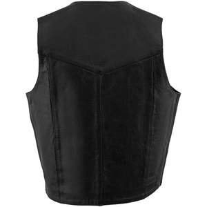 2025 cuero Premium Hombres estilo occidental cuello en V chaleco cierre a presión motocicleta chaleco LKMMLSH - Product Image 4