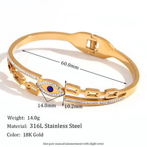 Fiend sguardo bracciale 18K placcato oro in acciaio inox Charm bracciale regolabile chiusura a molla gioielli protettivi alla moda per le <span class=keywords><strong>donne</strong></span> - Product Image 6