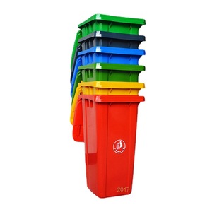 Thickened 100L outdoor sanitation trash can, community roadside trash can, outdoor trash can with <b>lid</b> and wheels - Product Image 5
