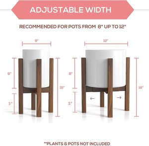 Support pour plantes écologique du milieu du siècle - <span class=keywords><strong>Bois</strong></span> massif fait à la main pour utilisation en jardin Convient aux pots de taille moyenne/grande de 8 à 12 pouces Marron foncé - Product Image 3
