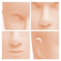 Tête d'entraînement en silicone pour extension de cils Mannequin de cils fait à la main Modèle de cils factice personnalisé