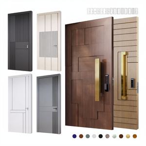 Porte extérieure pivotante en bois massif moderne avec fonction antivol pour villa et entrée de maison - Product Image 5