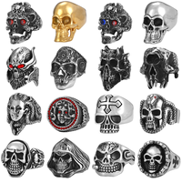 Cincin Baja Tahan Karat 316L Grosir Tahan Air Anti Luntur Vintage Punk Gothic Perhiasan Fashion Hewan Hadiah Pesta