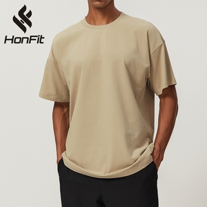 批发男士夏季运动T恤定制徽标纯色透气大码健身房锻炼训练健身T恤 - Product Image 3