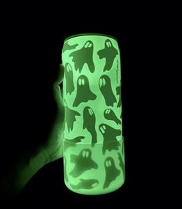 Nuevo Vaso Térmico Deportivo de 32 oz, Aislado al Vacío, Ecológico, Apto para Líquidos Calientes, de Acero Inoxidable, con Diseño Luminoso de Fantasma de Halloween - Product Image 4