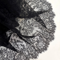 Dentelle française de qualité supérieure YY, dentelle florale 100% nylon noire brodée, dentelle à cils pour robes de femmes