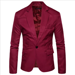 <span class=keywords><strong>Giacca</strong></span> <span class=keywords><strong>Blazer</strong></span> Monopetto di Alta Qualità per Uomo, Blu Chiaro, Antipiega, con Chiusura a Bottoni - Product Image 3