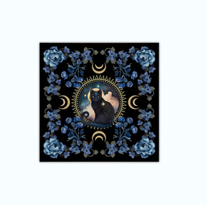 Tappetino <span class=keywords><strong>da</strong></span> gioco Mahjong Gotico Teschio Nero Oro Lusso Antiscivolo con Motivo Luna Mistica, Copritavolo, Accessori per Mahjong Americano - Product Image 3
