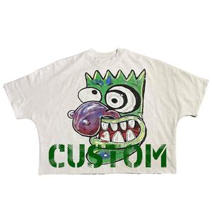 Screen Print High Quality <b>Men</b> 250 240Gsm Custom Blank Drop Shoulder Heavyweight <b>T</b>-<b>Shirt</b> Oversized Fit Boxy <b>Cropped</b> <b>T</b> <b>Shirt</b> - Product Image 1