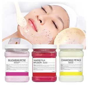 500ml 24K oro Facial hidratante brillo rosa polvo máscara tarro cuidado de la piel limpia cara y cuerpo máscara gelatina máscara en polvo