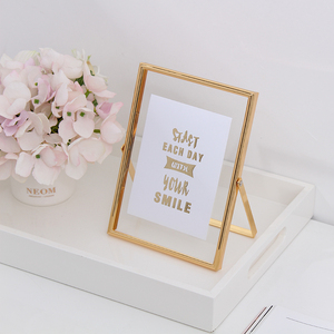 5X7 Antique Gold Phong Cách Cổ Điển Đồng Thau Và Thủy Tinh, Kim Loại Nổi Bàn (Dọc) Khung Hình - Product Image 4