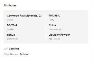D-Sorbitol 70% 98% CAS50-70-4, humectante que retiene la humedad para la mezcla de productos químicos diarios para el cuidado de la piel - Product Image 6