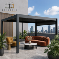 Pergola bioclimatique en alliage d'aluminium imperméable avec structure thermolaquée, fonctionnement motorisé ou manuel et dimensions 4x3 pour l'extérieur