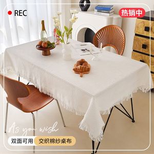 Mantel Crema de Algodón y Lino para Mesa, Fondo Fotográfico para Escritorio de Estudiantes, Tela para Montar Puestos, Cubiertas Artísticas para Mesa de Té - Product Image 2