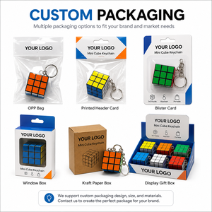 Porte-clés cube magique 3x3 personnalisé avec logo, jouet de puzzle classique pour enfants et adultes, cube de vitesse lisse, cadeau promotionnel en gros - Product Image 4