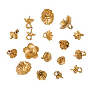 Screw Back Charm Cap | 18K PVD Gold Plated Stainless Steel Flower <b>Bead</b> Cap with Loop for DIY <b>Bracelet</b> Necklace Jewelry <b>Making</b> - Product Image 5