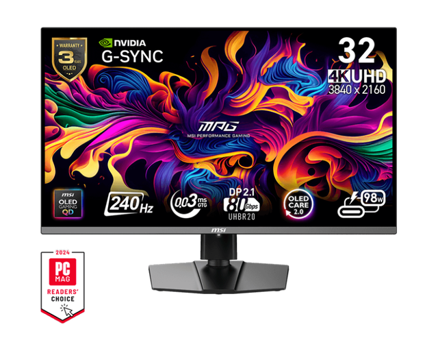 NEW MSI MPG 322URX QD-OLED 32inch Gaming Monitor Mini LED 240Hz Esport Monitor DisplayHDR with Ergonomic Stand