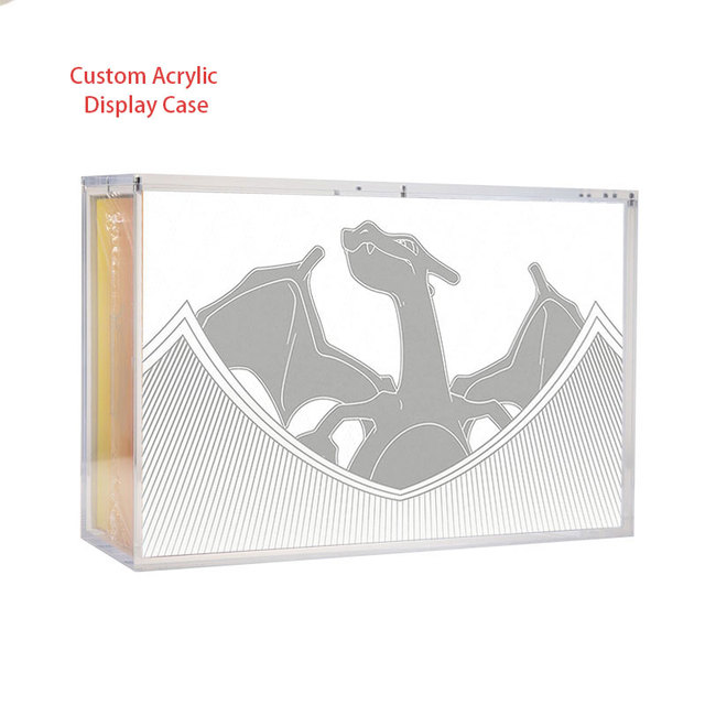 Acrylic Pokem TCG Case Sword & Shield Ultra Premium Collection Charizard UPC Case Acrylic Charizard Display Box Case