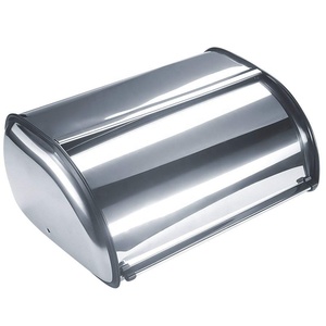 Boîte à pain en acier inoxydable pour comptoir de cuisine avec couvercle en acier inoxydable - Product Image 2