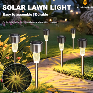 Lampe solaire extérieure étanche, lampe solaire LED en acier inoxydable pour jardin, patio, pelouse, cour et paysage - Product Image 2