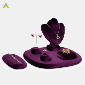 Présentoir à bijoux Auralux personnalisé de luxe en velours pour boucles <span class=keywords><strong>d</strong></span>'oreilles, bagues, colliers et bracelets - Product Image 3