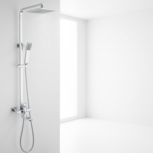 Modern Chrome <b>square</b> Hotel 3 Function <b>Shower</b> <b>Head</b> 59-1 Brass Cast Single Handle Rainforest <b>Shower</b> Set - Product Image 1