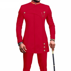 Ensemble Deux Pièces 100 % Coton, Costumes Africains pour Hommes, Costumes de Mariage pour Hommes, Tenue de Marié 2025, Robes de Soirée pour Hommes - Product Image 6