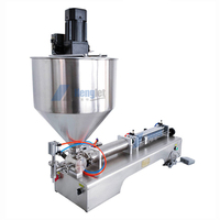 Machine de remplissage pneumatique à piston pour liquides, pâtes, confitures, beurre de cacahuète, beurre de noix de cajou, avec bande transporteuse, 100-1000 ml