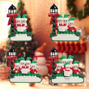 Juego de Adornos Navideños de Resina Personalizables con Diseño de Duendes Cantores, Decoración Colgante para Árbol de Navidad de 2 a 6 Miembros - Product Image 1