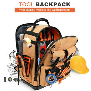 Heavy Duty Ferramenta Mochila Eletricista Caixa de Ferramentas com Base Moldada Tan Resistente à Água Marrom Mochila Ferramenta Saco - Product Image 6