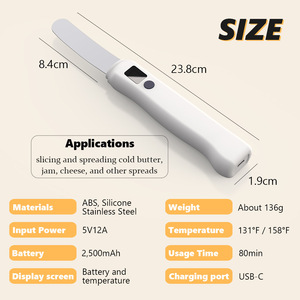 Couteau à beurre chauffant avec lame en acier inoxydable, affichage numérique, outil portable pour faire fondre le fromage, pour usage domestique - Product Image 6