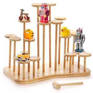 Étagère de bureau en <span class=keywords><strong>bambou</strong></span> moderne à plusieurs niveaux, rangement et organisation de cosmétiques pour le salon, support de présentation pour le bureau, support pour pots - Product Image 1