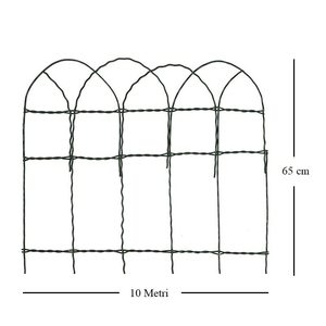 Rete Metallica Verde per Bordi 0,65 M di Altezza 10 M di Lunghezza Recinzione Ornamentale per Aiuole da Giardino - Product Image 2