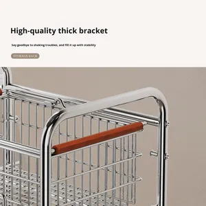 Carrito de Almacenamiento para Aperitivos, Mesa Auxiliar para Sala de Estar, Mueble de Almacenamiento Multifuncional, Estante de Almacenamiento de Metal para Cocina - Product Image 3