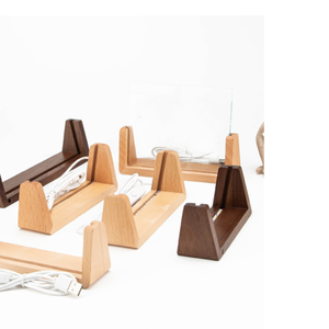 Jartown LED chiếu sáng hình chữ U bằng gỗ khung ảnh cơ sở 4 "6" 7 "8" rắn gỗ Plug-in cho phòng ngủ - Product Image 5