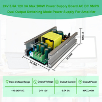 24V 6.5A 12V 3A Max 200W carte d'alimentation AC DC SMPS double sortie mode de commutation alimentation pour amplificateur