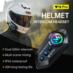 Intercomunicador para Casco de Motocicleta Y12 <span class=keywords><strong>PRO</strong></span> de Alta Calidad, 500m, para 2 Motociclistas, con Luz RGB, Radio FM, Resistente al Agua y Batería de Larga Duración - Product Image 3