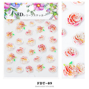 Autocollants pour ongles Honey <span class=keywords><strong>Phoebe</strong></span> 20 Designs Starry Sky Paper 5D Flower Series Embossed Nail Art Sticker 8.2*6.4cm Water Stickers 5d - Product Image 5