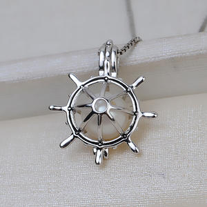 Pendentif en argent S925 Wenchi, forme de bateau pirate et de tournesol, accessoire de bricolage pour femmes, breloques pour collier 6-8, composants de cage à trous - Product Image 2