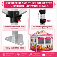Tente de fruits frais lumineuse et professionnelle pour la publicité, idéale pour les stands de smoothies et la vente de nourriture en extérieur