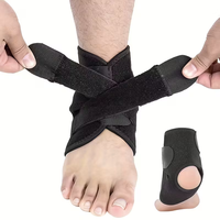 Attelle de cheville réglable en nylon élastique avec support rigide amovible pour compression et soulagement des gonflements