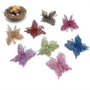 Adornos de mariposa artificial S18, decoración para árbol de Navidad, manualidades navideñas, adornos de mariposa para árbol de Navidad con purpurina - Product Image 5