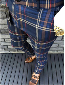 Pantalón de Vestir para Hombre, Venta Caliente, al por Mayor de Fábrica, Corte Entallado, Elástico, Informal, para Negocios, Fiestas, Corte Recto, Cintura Media - Product Image 5
