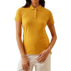 Camisetas Polo de Mujer, Estilo Casual de Oficina, Diseño Moderno, Verano, OEM, Diseño Personalizado, Algodón, Amarillo, Manga Corta - Product Image 1