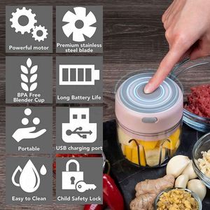 Mini Procesador de Alimentos Portátil y Recargable de 250 ml, Picadora de Ajo Eléctrica Inalámbrica con Cuchilla de Acero Inoxidable - Product Image 2