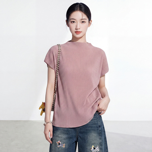 Camiseta Holgada de Cuello Redondo para Mujer, Casual, Ecológica, Acanalada, Ajustada, 100% Poliéster, Personalizable, Transpirable, Venta al Por Mayor - Product Image 1